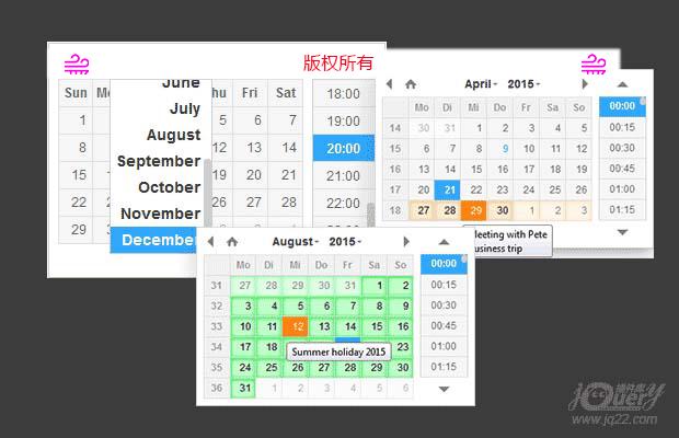 DateTimePicker：jQuery日期和时间插件