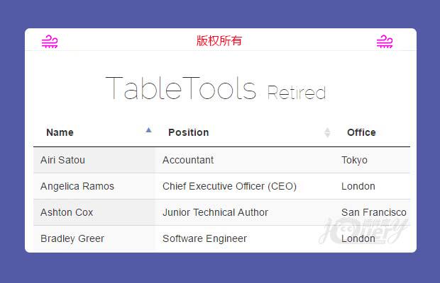 Table表单数据处理插件DataTables
