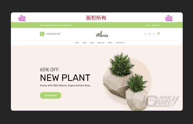 响应式植物商城网站模板