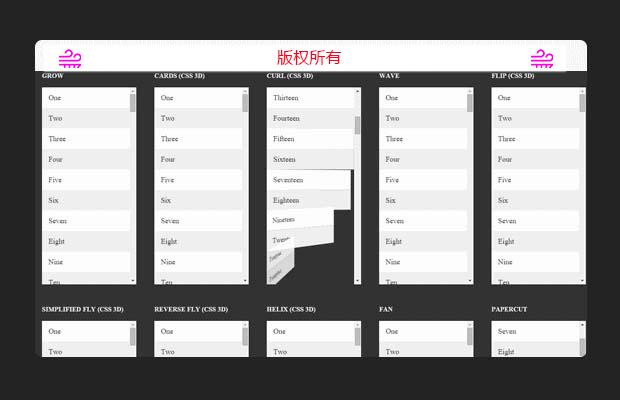 多种css3滚动下拉动画加载效果