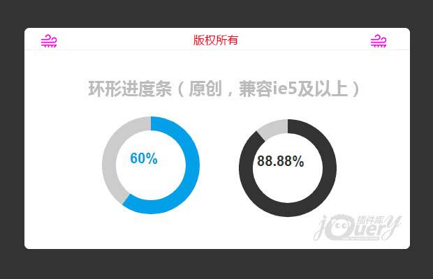 jQuery环形进度条（原创，兼容ie5及以上）