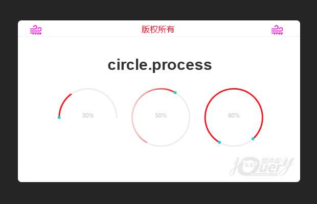 jQuery圆弧进度条插件circle.process