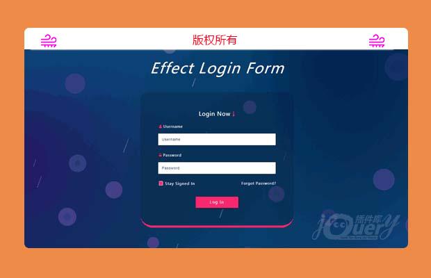 一款动态背景的登陆界面