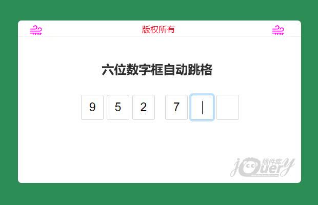 js六位数字框自动跳格
