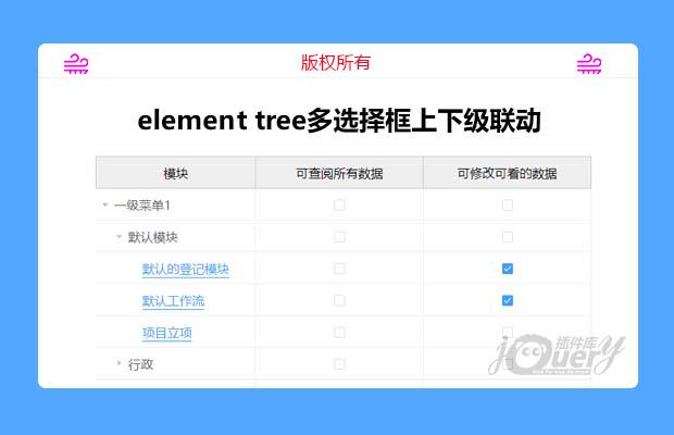 element tree多选择框上下级联动