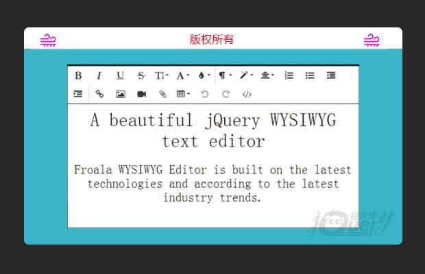 轻量级jQuery文本编辑器插件Froala WYSIWYG Editor